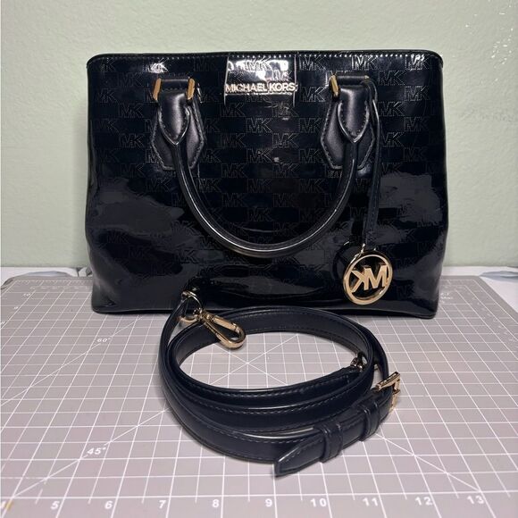 Michael Kors Camille Medium Satchel Patent *DAMAGED* - Picture 1 of 16